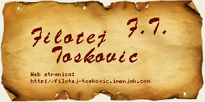 Filotej Tošković vizit kartica